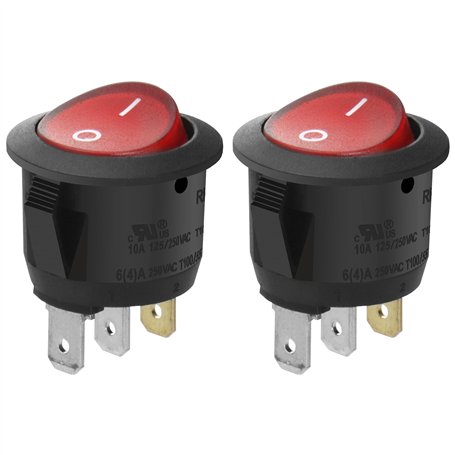 Heschen Interrupteur basculant ON/OFF rond à 3 bornes