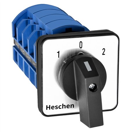 Heschen Commutateur rotatif universel SZW26-63/D404.4 660 V 63 A ON-OFF-ON 3 positions 4 phases 4NO+4NC 16 bornes CE