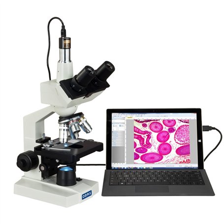 OMAX Microscope de laboratoire trinoculaire à LED 40X-2000X avec caméra 1