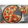 monfish Plateau à pizza 35cm avec perforation - 2 packs de plateau à pizza perforés - Pizza Pan en acier carbone acier - Moule à