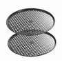 monfish Plateau à pizza 35cm avec perforation - 2 packs de plateau à pizza perforés - Pizza Pan en acier carbone acier - Moule à