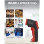 Wintact Thermomètre infrarouge pour la cuisson -58~788 ℉ ~ (-50~420 ℃ ~) avec alarme de température haute et basse et émissivité