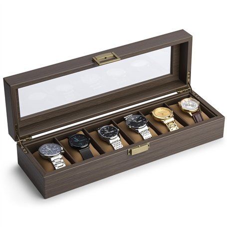 Lonian Bois massif montre Box