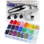360pcs T5 Bouton Pressions en Plastique de 24 Couleurs avec Outils Pince en Métal pour T3 T5 T8