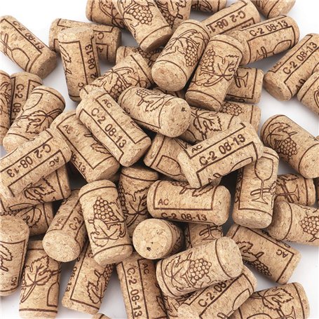 Lawei 100 Bouchons en Liège Bouchons en Liège en Bois Naturel Pour Bouteille de Vin Maison Déco Loisir Bricolage