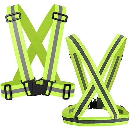 SANTOO Gilet de Sécurité Réfléchissant Visible à 360 ° Réglable pour Hommes et Femmes Course Jogging Vélo Moto