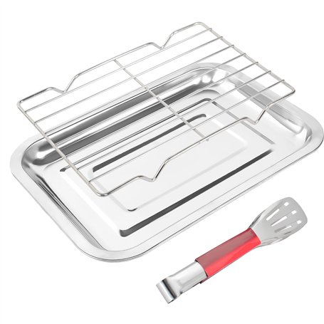 Plaque Four Plat Inox Plaques et Grilles pour Cuisson au Four Plaque Cuisson avec Pince De Cuisine Plat Barbecue Cuisson pour Cu