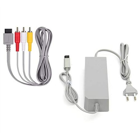 DARLINGTON & Sohns Kit de câbles pour Nintendo Wii - Câble de charge - Bloc d'alimentation + câble TV - Câble péritel - Adaptate