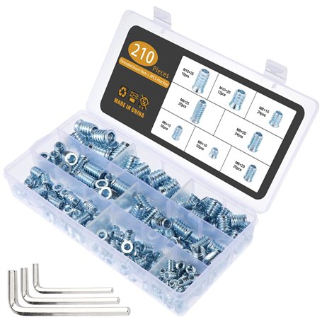 Gueenky 210 Pièces Insert Fileté Bois