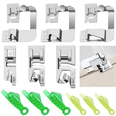 Lot de 6 Pieds de biche en Acier Inoxydable pour Machine à Coudre Compatible avec Brother Singer