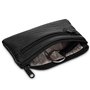 kwmobile Pochette clefs avec Protection RFID - Deux Compartiments et Porte-clé - Étui en Simili Cuir pour Homme et Femme - Noir