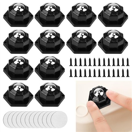 ADERTOS 12PCS Mini Roulette Auto-Adhésive Mini Roulettes Pivotantes Universelles Roulettes Pivotantes À 360 Degrés Petites Roule