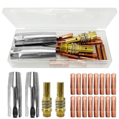 20PCS Accessoires de Soudage Gaz Kit de Pièces d'usures Consommables pour Torche de Soudage MB15AK MIG MAG Accessoires Kit 2 Bus