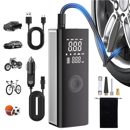 Gonfleur de pneu portable – Pompe à air sans fil 5 fois plus rapide 180 PSI pour pneus de voiture
