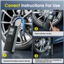 Gonfleur de pneu portable – Pompe à air sans fil 5 fois plus rapide 180 PSI pour pneus de voiture, motos, vélos et ballons avec 