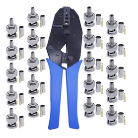 BNC pince et 20pcs connecteurs mâles à sertir BNC sur câble coaxial RG58 RG59 BNC pince et 20pcs connecteurs mâles à sertir BNC sur câble coaxial RG58 RG59