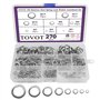 Tovot 304 Lot de 270 rondelles de verrouillage à ressort en acier inoxydable Tailles M3 M4 M5 M6 M7 M8 M10 M12 M14