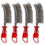Lot de 4 Brosses Métalliques: HOMURY Brosse Inox avec Poignée en Plastique