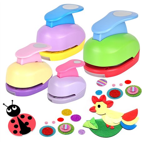 Perforatrice Rond Perforatrice Scrapbooking: 4 Pièces Perforeuse Papier