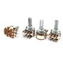 sourcing map 4pcs 50K Ohm Linéaire Double Potentiomètre Cône Rotatif 20 mm Arbre B Type