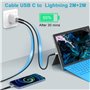 Câble USB C vers Lightning 2M 2Pack[Certifié MFi], Câble iPhone USB C Câble Chargeur iPhone Charge Rapide Nylon Cable Lightning 