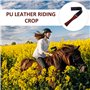 HDGSAFD Fouet D'Équitation 1 Pièce avec Manche en Bois, Fouet D'Équitation en Cuir PU, Outils D'Impact, Accessoires D'Équitation
