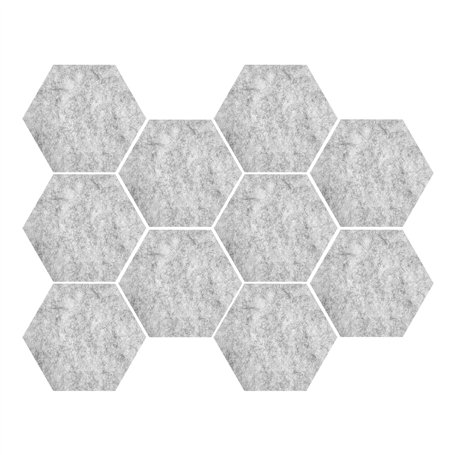 Lot de 10 Tableaux en Liège Hexagonaux - Mémo en Feutre - Affichage Autocollant - Décoration Murale pour Intérieur et Bureau