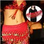 COACOM 1 chaîne de taille pour danse du ventre avec 2 bracelets, accessoires de performance de danse, ceinture à paillettes à pa