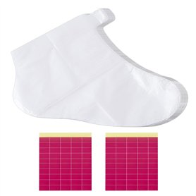 Lot de 100 couvre-pieds transparents et imperméables en plastique pour les sources chaudes, l'hydrothérapie et les traitements à Lot de 100 couvre-pieds transparents et imperméables en plastique pour les sources chaudes