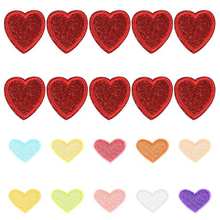 RELKLYU 20 Morceaux De Patch De Repassage en Forme De Cœur