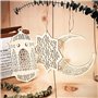 ANCLLO 2 ensembles 6 pièces pendentif en bois ornement Ramadan Kareem décoration lune étoile vent lumière forme pendentif orneme