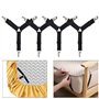 Tiardey 4Pcs Noir Lastique Drap de Lit Bretelles Triangle Drap de Lit Sangles Attaches Ensemble avec Pinces de Pinces Robustes p
