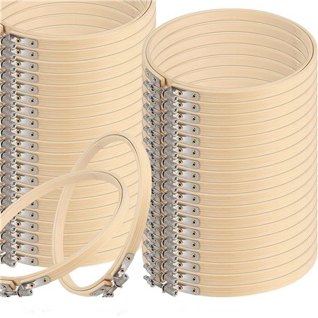 FUNSUEI Lot de 30 cercles à broder ronds en bambou de 18 cm