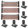 WMYCONGCONG Lot de 5 modules d'encodeur rotatifs KY-040 avec capuchon à bouton + 120 fils de démarrage multicolores pour platine