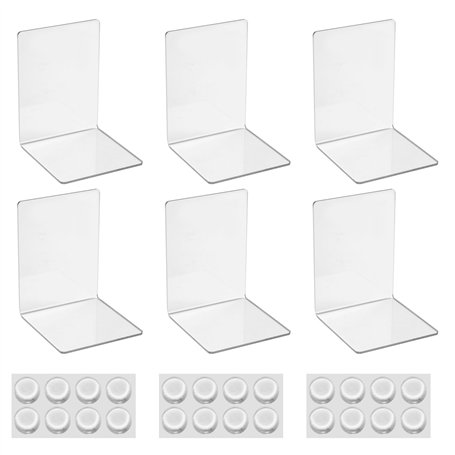 Lot de 6 Serre-Livres en Acrylique Transparent