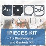 AUMEL Membrane et Joints Kit pour Carburateur STIHL 021 023 025 FS300 FS350, Kit de Réparation Zama RB41 Pièces Accessoire Compa