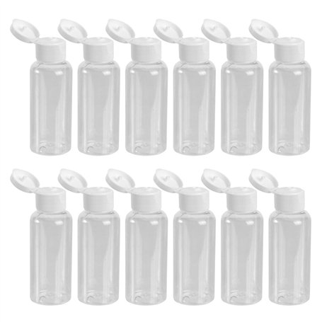 Lot de 12 flacons vides en plastique de 50 ml avec couvercle rabattable pour émulsion de gel