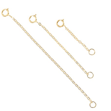 SUPVOX 3 Pcs ChaîNes Rallonges En Argent Sterling 925 Plaqué: 3cm 5cm 8cm rallonge collier - bracelet argent 925 femme