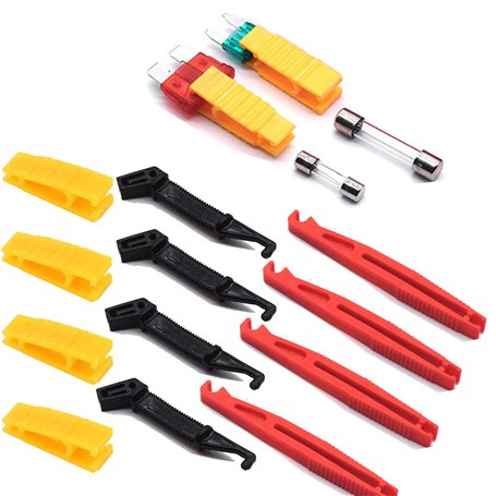 Dancepandas Extracteur de Fusible Voiture 12PCS Outillage Automobile pour Porte-fusible (Rouge