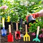 MasYosh Outils de Jardinage pour Enfants, Ensemble de Jardinage 5 pièces avec Manche en Bois Robuste, Outils de Jardinage sûrs, 