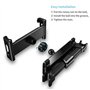 UIHOL Support Tablette Voiture, Porte Tablette pour Voiture Appui-tête Universel Auto Rotation 360° Taille Réglable 6-12 Pouces 