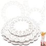 Cisolen 300 pièces Napperons en Papier Dentelle Nappe Ronde en Papier Décoration de Table d'anniversaire d'mariages élégant (3 T