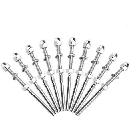 XAVSWRDE 10 Pcs Tendeurs de Câbles Filetés Fendeur Câble Inox Garde Corps Câble Tendu Câble Inox Garde Corps Connecteur de Câble