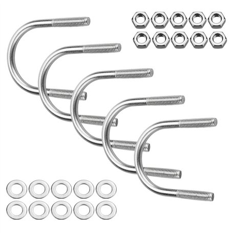 XAVSWRDE 5 PCS Boulons en U en Acier Inoxydable 304 M8*500mm U Bolt Stainless Durable Antirouille Boulon en U Carré Anti-corrosi
