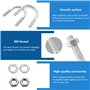 XAVSWRDE 5 PCS Boulons en U en Acier Inoxydable 304 M8*500mm U Bolt Stainless Durable Antirouille Boulon en U Carré Anti-corrosi