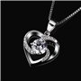 B.Catcher Femme Collier en Argent 925 Pendentif Coeur Gardien de l'amour Saint-Valentin Zirconium cubique Cadeau parfait élégant