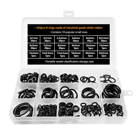 Gvolatee 225 pièces Assortiment de Joints Toriques en Caoutchouc