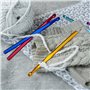 Fousenuk 14pcs Crochets en Aluminium Tricot Outils, Ensemble de Crochets Ergonomique Crochets de Tricot Multicolore 2-10mm, Croc