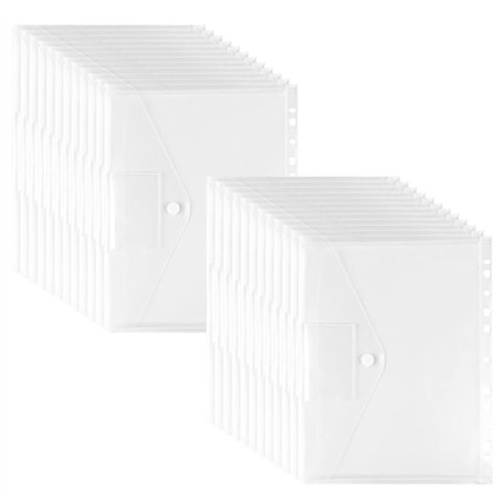 Fousenuk 24Pcs Pochette Plastique A4 Perforée
