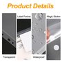 Fousenuk 24Pcs Pochette Plastique A4 Perforée, Transparente Porte-Documents avec Bouton Pression, Poche pour Étiquette, 11 Trous